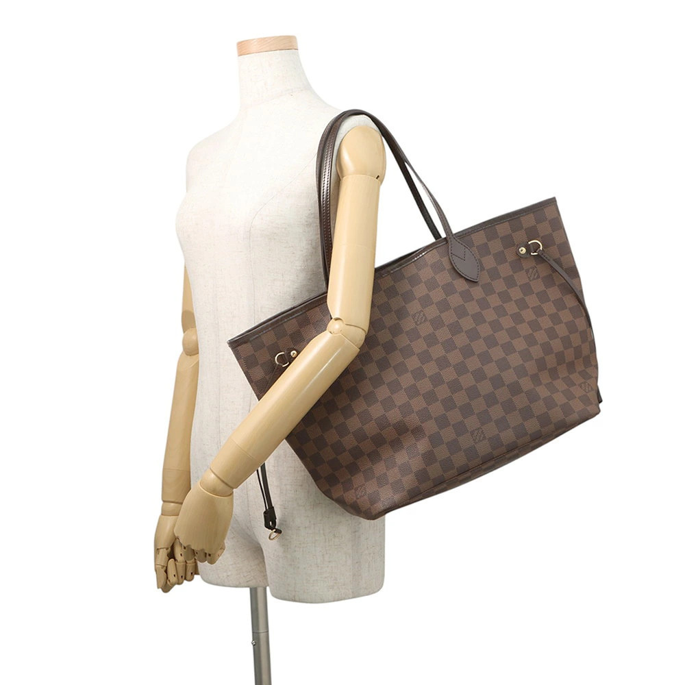 Louis Vuitton Damier Ebene Brown Neverfull Tote Bag Shoulder - Picture 4 of 12
